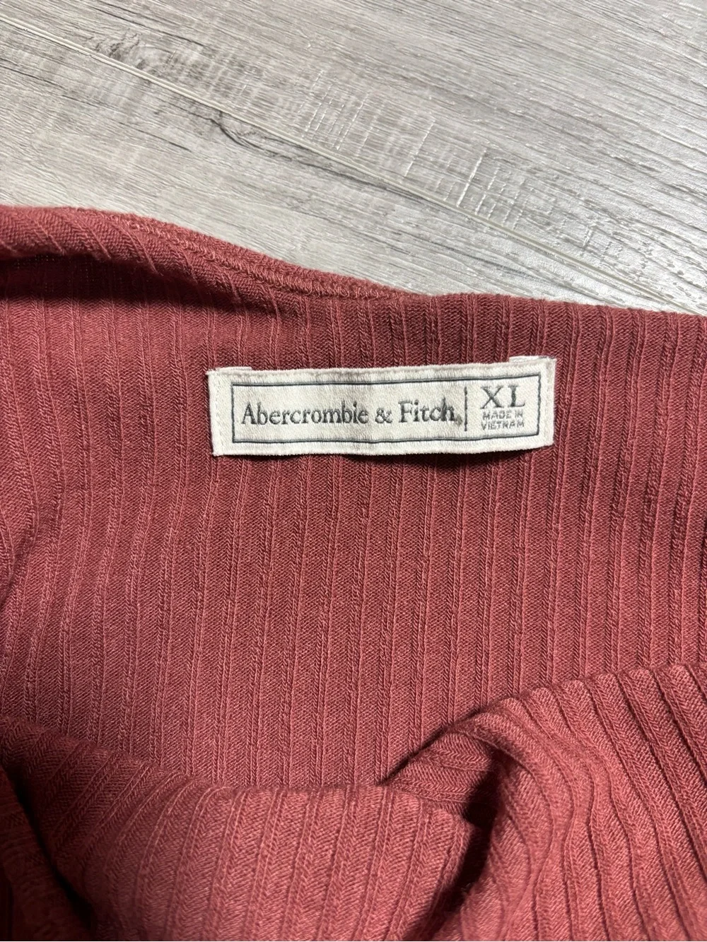 Abercrombie & Fitch Ribbed Maxi Tank Dress Rust Terracotta XL Stretch